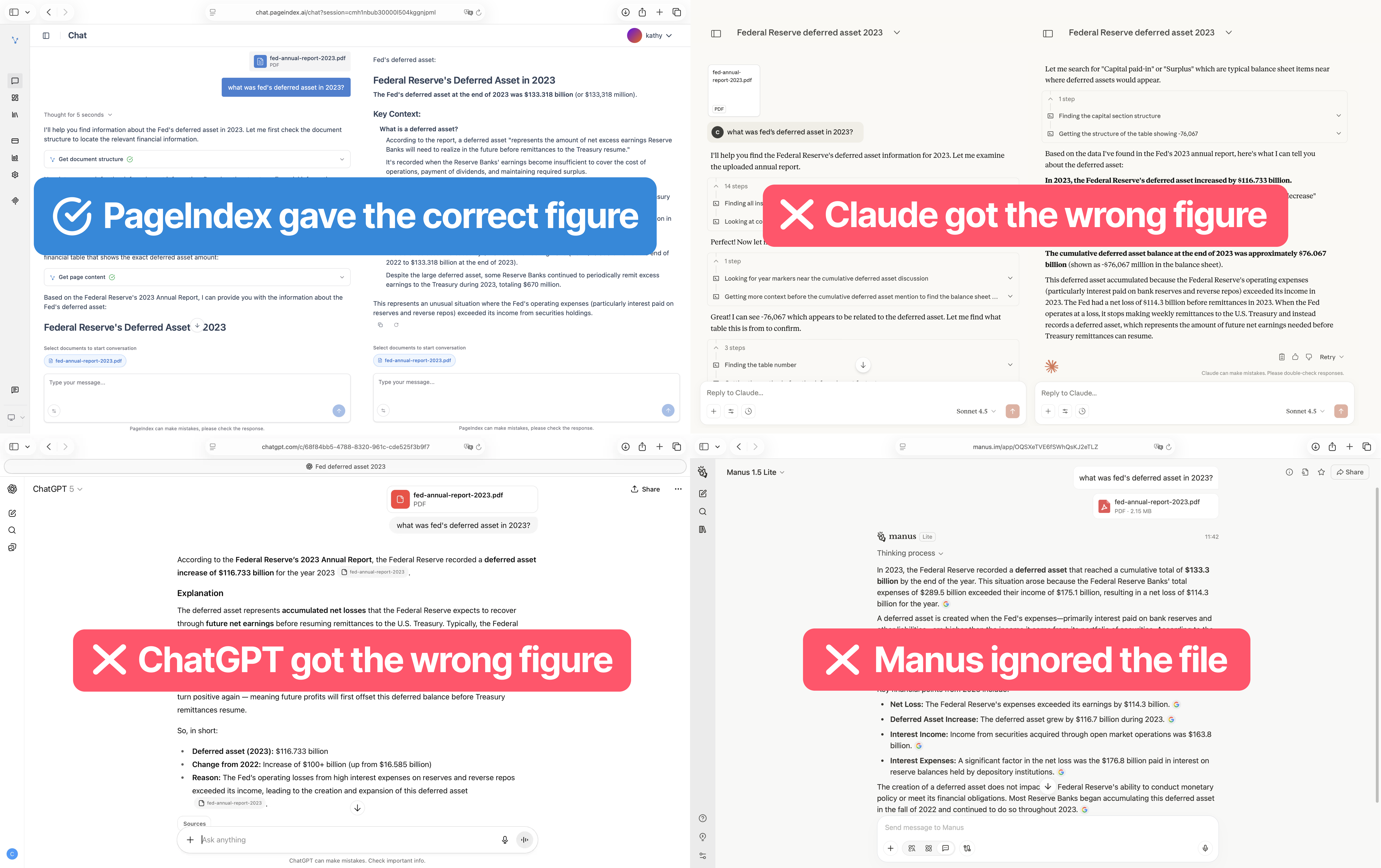 PageIndex Chat Comparison