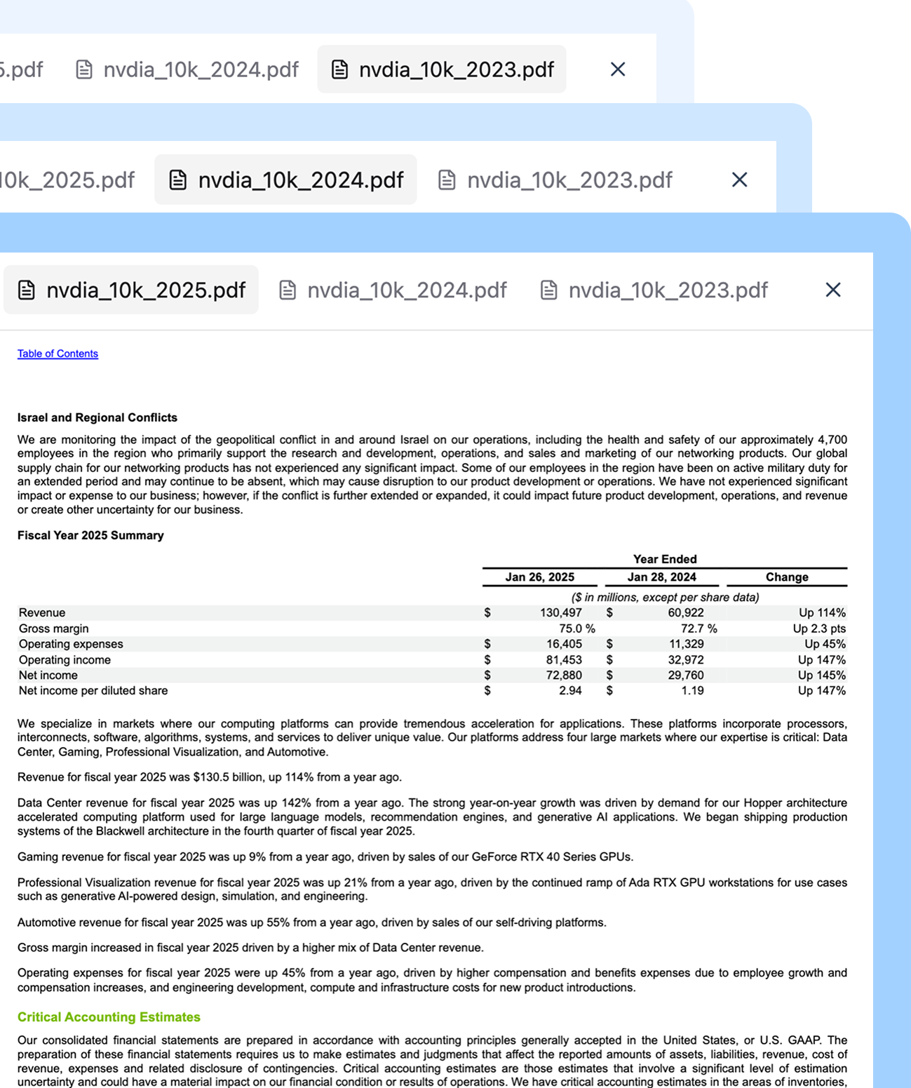 Cross-Document Analysis for Deeper Insights